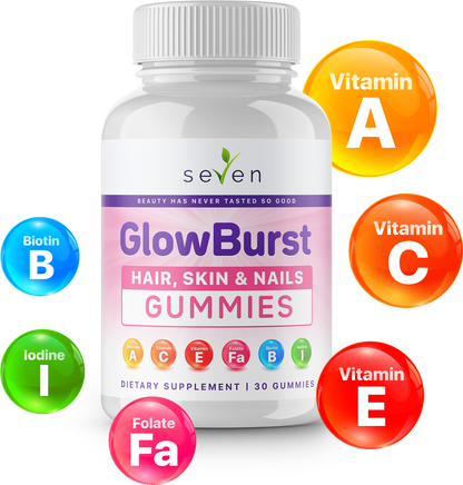 GlowBurst Hair, Skin & Nails Gummies - Premium Beauty Support Formula