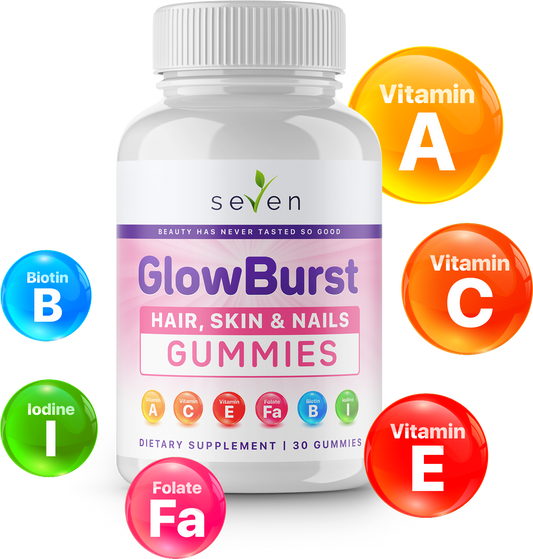 GlowBurst Hair, Skin & Nails Gummies - Premium Beauty Support Formula