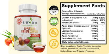 Premium Apple Cider Vinegar Pills with Spirulina & Kelp